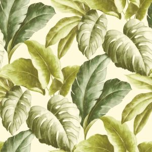 DUTCH WALLCOVERINGS Behang tropische bladeren groen en wit