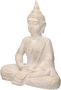 ECD Germany Boeddha-figuur beige grijs 40x24x48 cm gemaakt van gegoten steen - Thumbnail 1