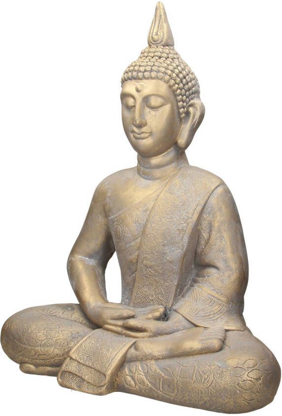 ECD Germany Boeddha figuur brons 52x29x63 cm gegoten steen