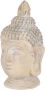 ECD Germany Boeddha hoofd beeld beige grijs 45x39x78 cm gemaakt van gegoten steen - Thumbnail 1