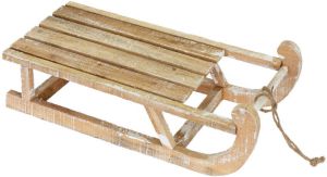 ECD Germany Deco Slede 50 5x13 5x23 5 cm bruin hout met LED