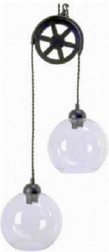 ECD Germany Glazen hanglamp van Lumineo met katrol 77 5 cm