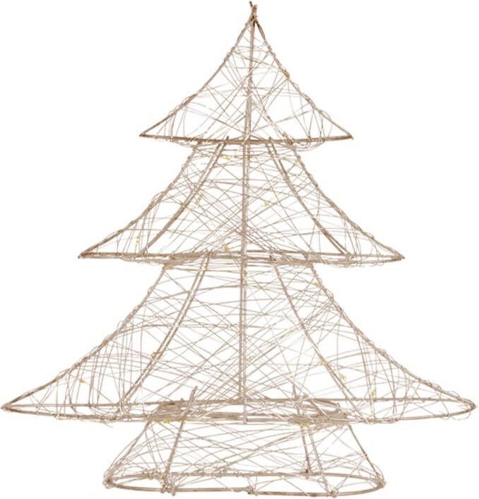 ECD Germany LED-deco kerstboom met 20 warmwitte LED&apos;s 30 cm hoog gemaakt van metaal goud kerstboom met verlichting