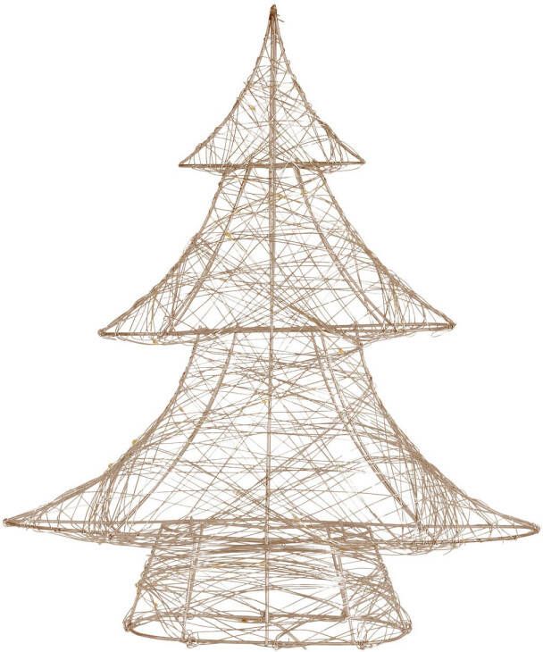 ECD Germany LED-deco kerstboom met 30 warm witte LED&apos;s 40 cm hoog metaal goud kerstboom met verlichting & timer
