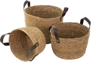 ECD Germany Mand Set van 3 met handvatten Bruin
