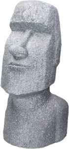 Ecd germany Moai Rapa Nui hoofdfiguur grijs 28x25x56 cm gegoten steenhars