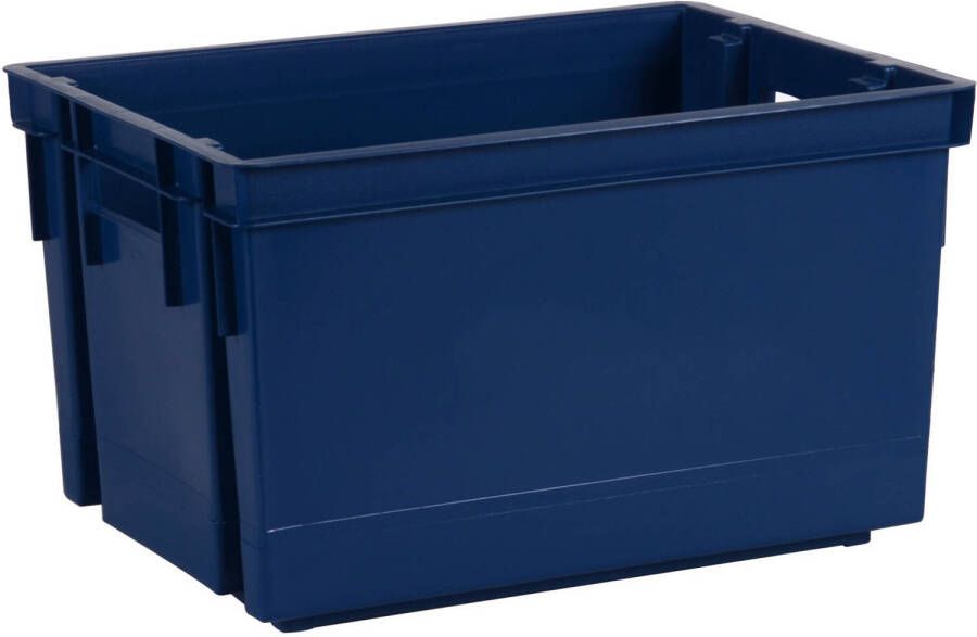 Eda Opbergbox opbergkrat 20 L blauw kunststof 39 x 29 x 23 stapelbaar nestbaar Opbergbox