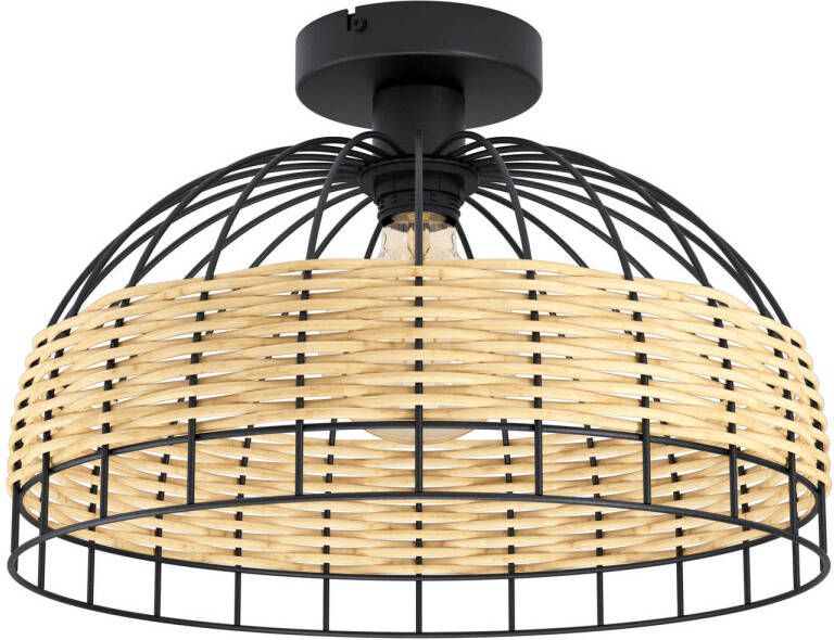 EGLO  Anwick Plafondlamp - E27 - Ø 38 cm - Zwart Rotan