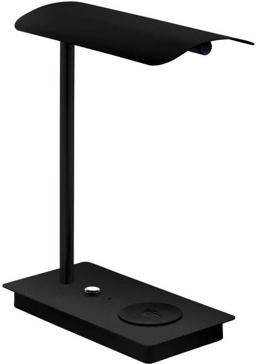 EGLO Arenaza Tafellamp LED 32 cm Qi telefoonoplader draadloos opladen -Zwart Dimbaar met touch schakelaar