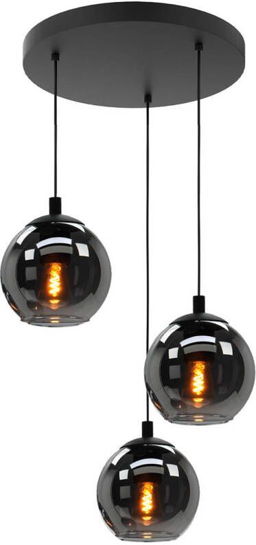 EGLO  Ariscani Hanglamp - 42 5 cm - Glas - 3 lichts - Zwart