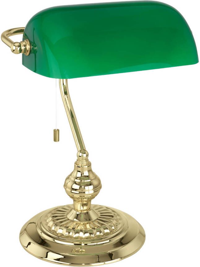 EGLO  Banker - Bureaulamp - Tafellamp - E27 - 39 cm - Geelkoper Groen