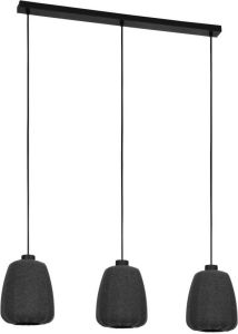 EGLO Barlaston Hanglamp E27 88 cm Zwart Grijs Textiel