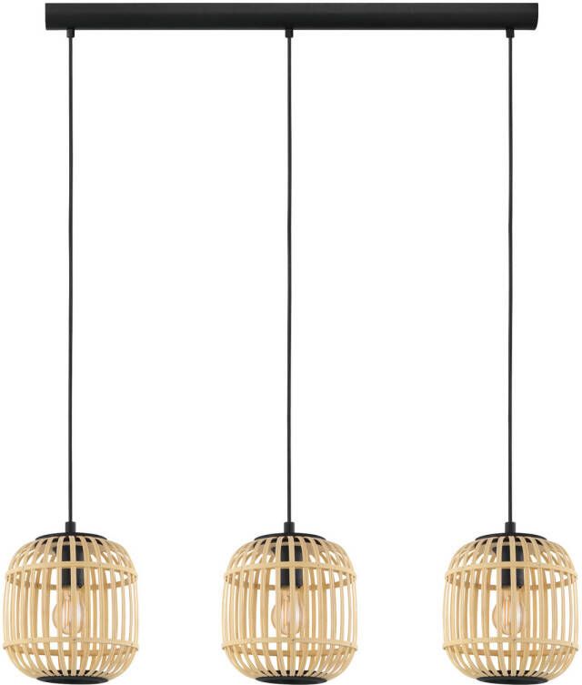 EGLO  Bordesley Hanglamp - E27 - 91 cm - Zwart Hout