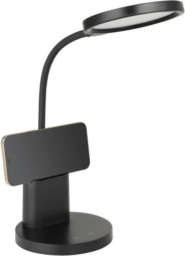 EGLO Brolini tafellamp bureaulamp draadloos inclusief LED TOUCH dimbaar Zwart