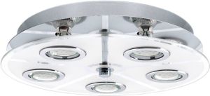 EGLO  Cabo - Plafondlamp - Rond - 5 Lichts - Ø350mm. - Chroom - Wit  Helder