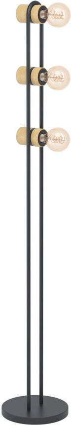 EGLO Chieveley Vloerlamp E27 140 5 cm Zwart Bruin