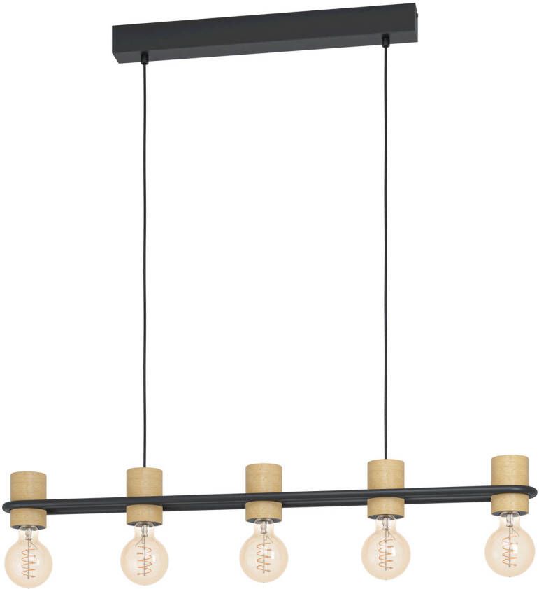 EGLO  Chieveley Hanglamp - E27 - 88 5 cm - Zwart Bruin