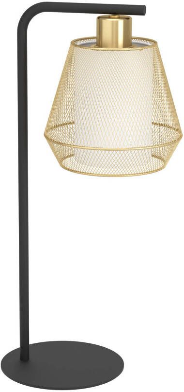 EGLO Ciudadela Tafellamp E27 50 cm Zwart Goud Wit Staal Textiel
