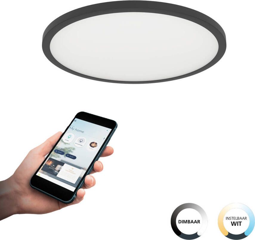 EGLO connect.z Sarsina-Z Plafondlamp Ø 45 cm Zwart Wit Instelbaar wit licht Dimbaar Zigbee