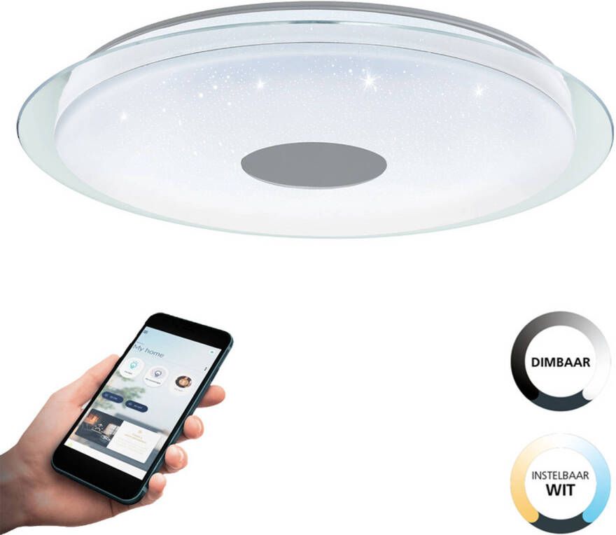 EGLO  connect.z Lanciano-Z Smart Plafondlamp - Ø 77 cm - Wit Grijs - Instelbaar wit licht - Dimbaar - Zigbee