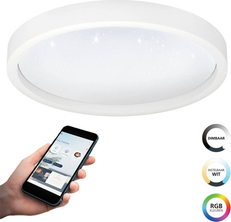 EGLO  connect.z Montemorelos-Z Smart Plafondlamp - Ø 42 cm - Wit - Instelbaar RGB & wit licht - Dimbaar - Zigbee