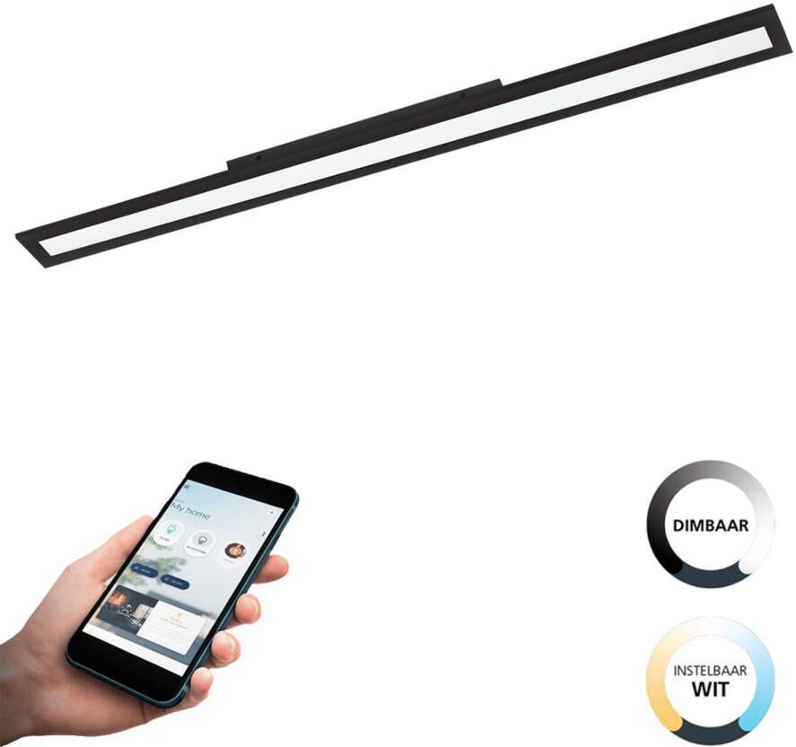 EGLO  connect.z Salobrena-Z Smart Plafondlamp - 120 cm - Zwart Wit - Instelbaar wit licht - Dimbaar - Zigbee