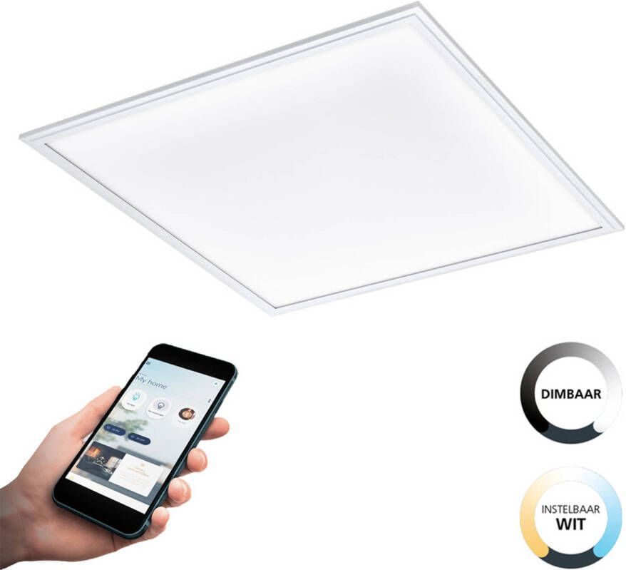 EGLO  connect.z Salobrena-Z Smart Plafondlamp - 59 5 cm - Wit - Instelbaar wit licht - Dimbaar - Zigbee