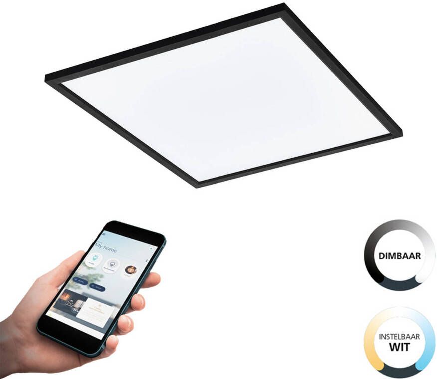 EGLO  connect.z Salobrena-Z Smart Plafondlamp - 59 5 cm - Zwart Wit - Instelbaar wit licht - Dimbaar - Zigbee