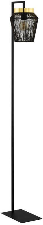 EGLO  Escandidos Vloerlamp - E27 - 170 cm - Zwart Geelkoper Goud