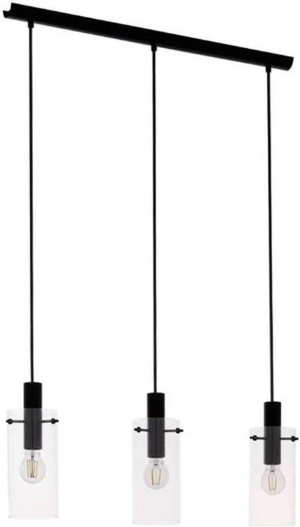 EGLO hanglamp 3-lichts E27 Montefino zwart helder