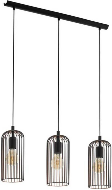 EGLO hanglamp 3-lichts E27 Roccamena zwart koperkl