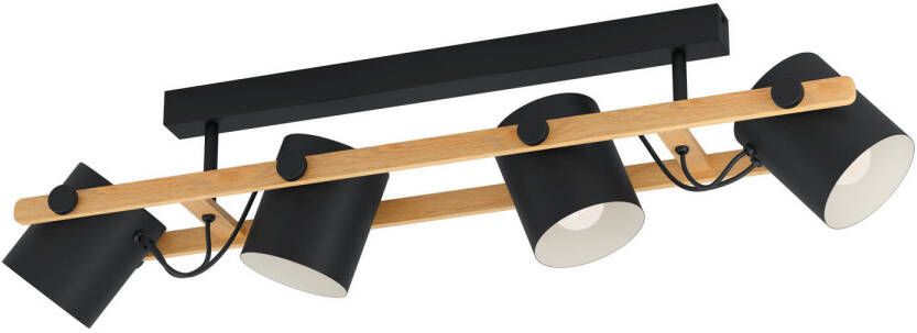 EGLO  Hornwood Plafondlamp - E27 - 100 cm - Zwart|Crème|Bruin