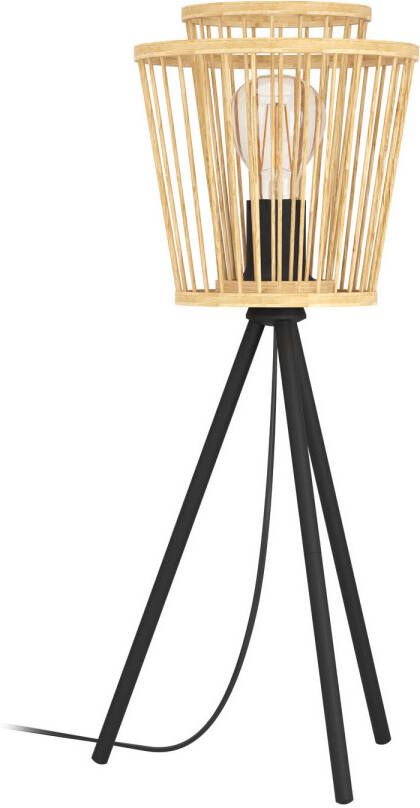 EGLO Hykeham Tafellamp E27 57 cm Driepoot Staal Bamboe Zwart Bruin