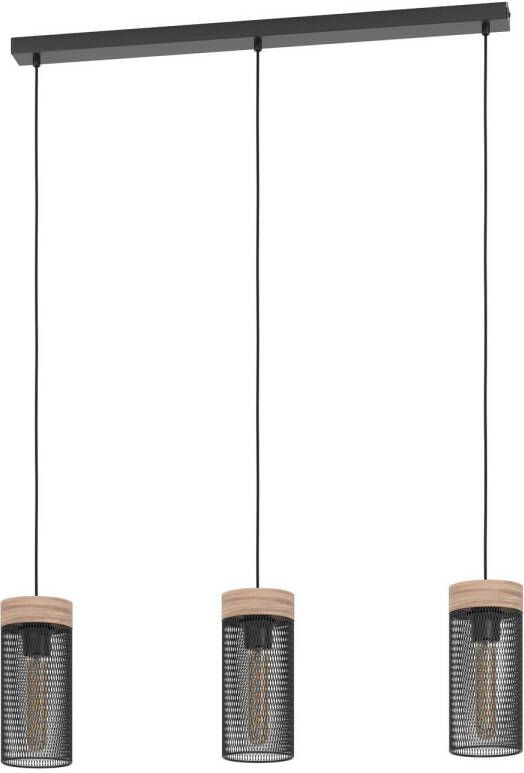 EGLO Kilnsdale Hanglamp E27 81 cm Hout Staal Zwart Bruin