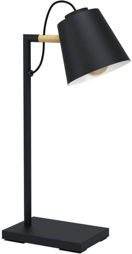 EGLO Lacey tafellamp bureaulamp E14(excl) Hout Zwart Bruin