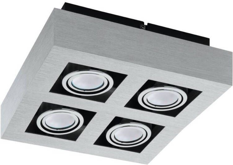 EGLO  Loke 1 - Opbouwlamp -  Aluminium-Geborsteld  Chroom  Zwart