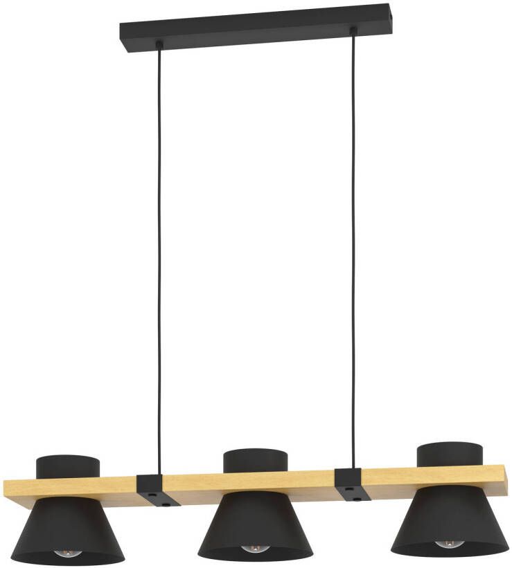 EGLO Maccles Hanglamp E27 78 cm Zwart Bruin Staal Hout