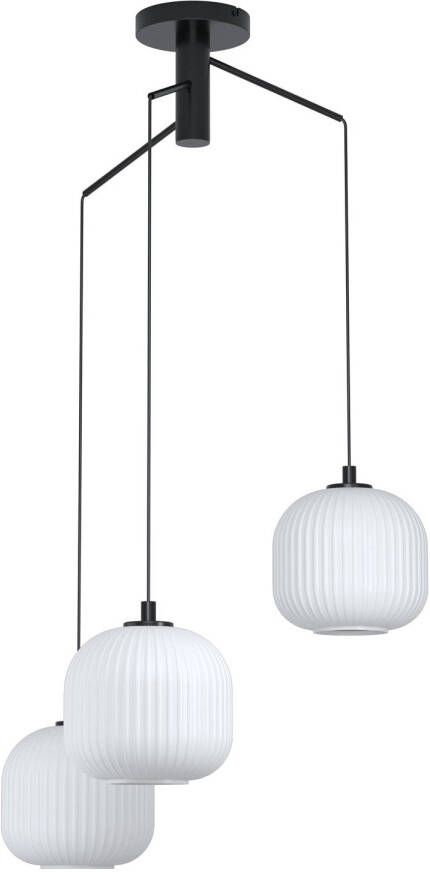 EGLO  Mantunalle Hanglamp - E27 - Ø 62 cm - Zwart Wit