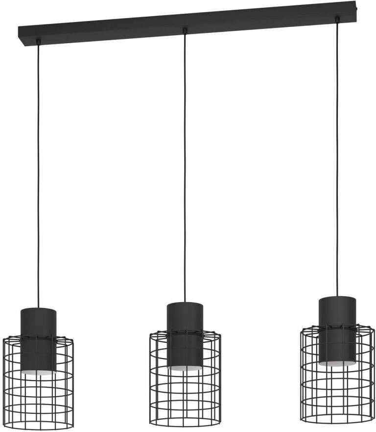 EGLO  Milligan Hanglamp - E27 - industrieel - 103 cm - Zwart Wit