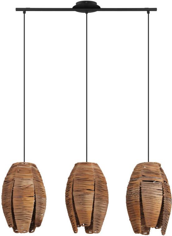 EGLO  Mongu 1 Hanglamp - E27 - 79 5 cm - Zwart Bruin