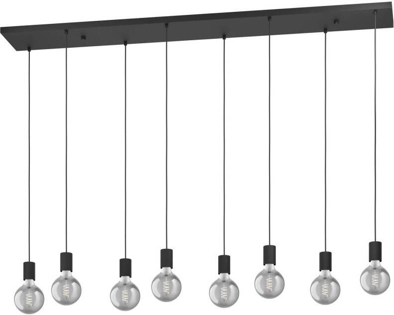 EGLO Nogalte hanglamp 8-lichts E27 160 cm Rechthoek Zwart