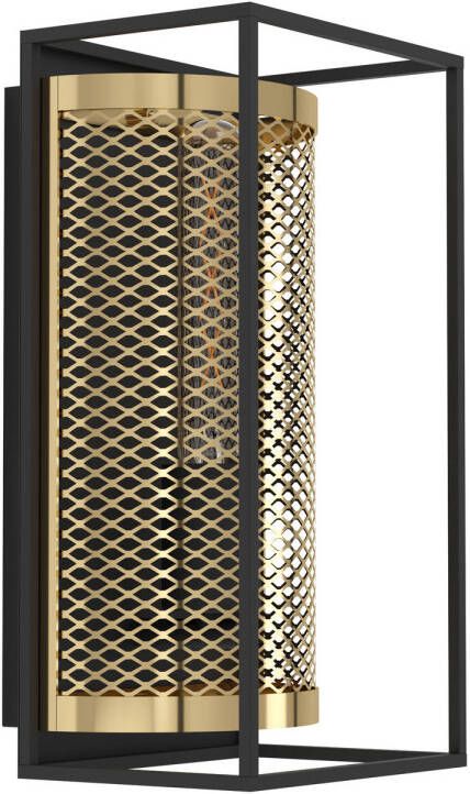 EGLO Nohales Wandlamp E27 32 cm Zwart Goud Staal