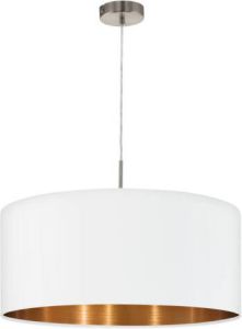 EGLO  Pasteri - Hanglamp - 1 Lichts - ø530 mm. Nikkel-Mat - Wit - Koper