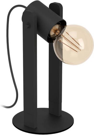 EGLO Plimsoll Tafellamp E27 25 5 cm Zwart Staal Hout