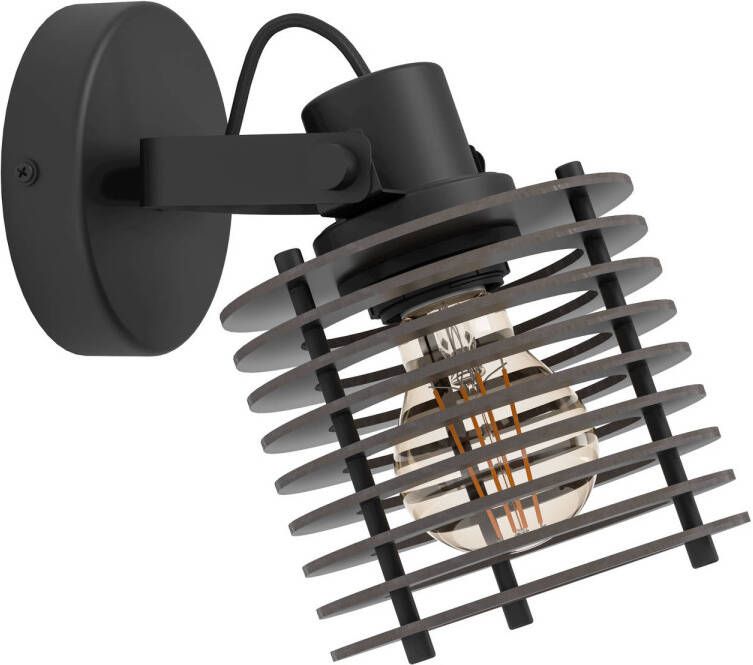 EGLO Segovia wandlamp E27 hout Zwart Wit