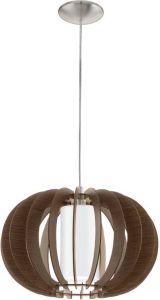 EGLO  Stellato 3 - Hanglamp - 1 Lichts - Ø400mm. - Nikkel-Mat - Bruin  Wit