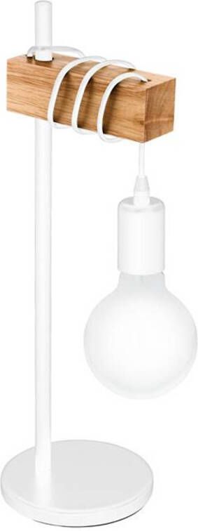 EGLO Townshend tafellamp 1-lichts E27 wit eikenhout