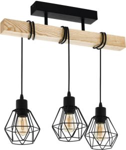 EGLO  Townshend 5 Plafondlamp - E27 - 55 cm - Zwart Bruin