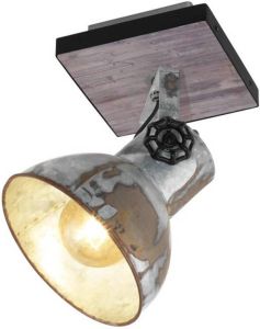 EGLO wandlamp Barnstaple hout oud-zink zw