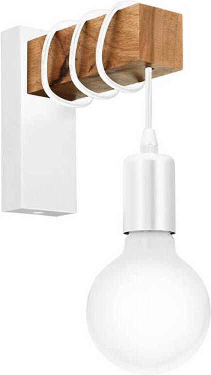 EGLO LED-wandlamp Townshend 1 lamp hout wit en beige